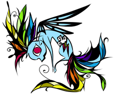 Size: 800x600 | Tagged: safe, artist:pashapup, rainbow dash, pegasus, pony, g4, abstract, female, mare, no pupils, simple background, solo, white background