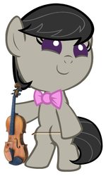 Size: 1080x1800 | Tagged: safe, artist:beavernator, octavia melody, earth pony, pony, g4, baby, baby pony, baby tavi, bipedal, cute, female, filly, foal, musical instrument, simple background, smiling, solo, tavibetes, violin, white background