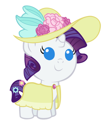 Size: 2400x2800 | Tagged: safe, artist:beavernator, rarity, pony, unicorn, g4, sweet and elite, babity, baby, baby pony, clothes, dress, female, filly, foal, hat, high res, simple background, solo, white background