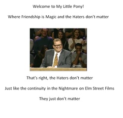 Size: 1104x1060 | Tagged: safe, human, brony, drew carey, haters, male, nightmare on elm street, text, whose line is it anyway