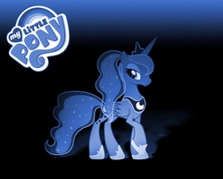 Size: 1280x1024 | Tagged: artist needed, safe, princess luna, alicorn, pony, g4, alternate hairstyle, female, gradient background, mare, ponytail, solo, vector