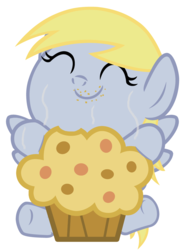 Size: 2600x3520 | Tagged: safe, artist:beavernator, derpy hooves, pegasus, pony, g4, baby, baby pony, cute, derpabetes, female, filly, foal, high res, muffin, simple background, solo, that pony sure does love muffins, white background