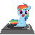 Size: 200x200 | Tagged: safe, artist:tomdantherock, rainbow dash, pegasus, pony, g4, animated, cute, daaaaaaaaaaaw, dashabetes, female, filly, gif, gif for breezies, loop, open mouth, picture for breezies, record player, simple background, sitting, smiling, solo, spinning, transparent background, turntable, turntable pony