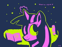 Size: 4800x3600 | Tagged: safe, artist:docwario, twilight sparkle, pony, unicorn, g4, book, female, limited palette, mare, solo