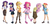 Size: 2222x1058 | Tagged: safe, artist:ric-m, applejack, fluttershy, pinkie pie, rainbow dash, rarity, twilight sparkle, human, g4, applejack's hat, boots, clothes, cowboy boots, cowboy hat, female, hat, human coloration, humanized, light skin, long skirt, mane six, mary janes, pointed breasts, simple background, skinny, skirt, socks, sweater, sweatershy, thigh highs, thin, white background