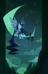 Size: 647x1000 | Tagged: safe, artist:nna, princess luna, alicorn, pony, g4, crescent moon, crossover, female, mare, moon, night, prone, sailor moon (series), solo, stars, tangible heavenly object