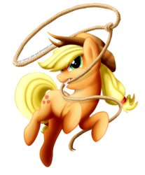 Size: 1200x1446 | Tagged: safe, artist:groxy-cyber-soul, applejack, earth pony, pony, g4, female, lasso, mare, mouth hold, rope, running, simple background, solo, transparent background