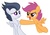 Size: 707x488 | Tagged: artist needed, source needed, safe, rumble, scootaloo, pegasus, pony, g4, colt, female, filly, foal, looking at each other, male, pointing, ship:rumbloo, shipping, simple background, straight, vector, white background