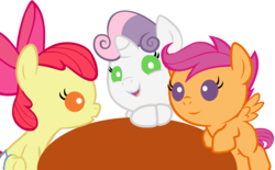 Size: 3880x2400 | Tagged: safe, artist:beavernator, apple bloom, scootaloo, sweetie belle, earth pony, pegasus, pony, unicorn, g4, baby, baby apple bloom, baby belle, baby pony, baby scootaloo, cutie mark crusaders, diaper, female, foal, high res, simple background, white background