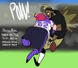 Size: 969x853 | Tagged: safe, artist:ross irving, pinkie pie, human, g4, american football, dark skin, fat, football, humanized, pudgy pie