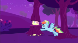 Size: 849x469 | Tagged: safe, artist:chowsupr334, fluttershy, rainbow dash, pegasus, pony, g4, hurricane fluttershy, butterscotch, duo, duo male, fluttertree, male, night, rainbow blitz, rule 63, stallion, tree costume