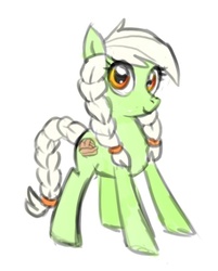 Size: 449x559 | Tagged: artist needed, safe, granny smith, earth pony, pony, g4, female, filly, simple background, solo, white background, young, young granny smith, younger