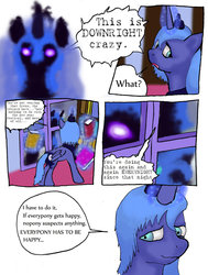 Size: 900x1192 | Tagged: safe, artist:lyun, nightmare moon, princess luna, alicorn, pony, g4, book, comic, female, mare, s1 luna