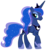 Size: 4582x5000 | Tagged: safe, artist:jennieoo, princess luna, alicorn, pony, g4, absurd resolution, alternate hairstyle, female, mare, ponytail, show accurate, simple background, solo, transparent background, vector