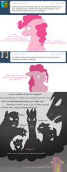 Size: 651x1682 | Tagged: dead source, safe, artist:cartoonlion, fluttershy, pinkie pie, earth pony, pegasus, pony, g4, ask, female, floppy ears, hair over eyes, mare, memories, no pupils, sad