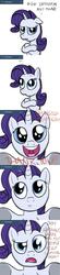 Size: 550x2500 | Tagged: safe, artist:flavinbagel, rarity, pony, unicorn, ask gamer ponies, g4, ask, female, fourth wall, looking at you, mare, solo