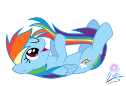 Size: 11787x8000 | Tagged: dead source, safe, artist:nightmaremoons, rainbow dash, pegasus, pony, g4, absurd resolution, cute, dashabetes, female, mare, on back, one eye closed, playing with tail, simple background, smiling, solo, transparent background, vector
