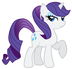 Size: 5000x4842 | Tagged: safe, artist:jennieoo, rarity, pony, unicorn, absurd resolution, alternate hairstyle, female, looking back, mare, ponytail, raised hoof, show accurate, simple background, solo, transparent background, vector