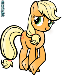 Size: 811x984 | Tagged: safe, artist:kewcio122, applejack, earth pony, pony, g4, crossed hooves, female, hatless, mare, missing accessory, simple background, solo, transparent background