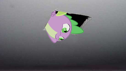Size: 550x307 | Tagged: artist needed, safe, spike, dragon, g4, ceiling pony, irl, male, photo, solo