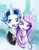 Size: 780x1000 | Tagged: safe, artist:kp-shadowsquirrel, fancypants, fleur-de-lis, pony, unicorn, g4, boyfriend and girlfriend, duo, female, male, mare, open mouth, ship:fancyfleur, shipping, smiling, stallion, straight