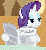 Size: 294x315 | Tagged: safe, screencap, rarity, pony, unicorn, g4, ponyville confidential, season 2, animated, blinking, disdain, female, gif, implied facehoof, implied facepalm, mare, newspaper, reaction image, solo, written equestrian