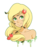 Size: 480x590 | Tagged: safe, artist:ssenarrya, applejack, human, g4, bare shoulder portrait, bare shoulders, chest freckles, cute, female, freckles, humanized, jackabetes, shoulder freckles, simple background, solo, transparent background