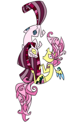 Size: 1200x2000 | Tagged: safe, artist:pashapup, fluttershy, pinkie pie, earth pony, pegasus, pony, g4, abstract background, duo, female, mare, pinkamena diane pie, simple background, stained glass, transparent background