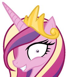 Size: 516x588 | Tagged: artist needed, safe, princess cadance, alicorn, pony, g4, creepy, creepy grin, decadence, female, grin, looking at you, mare, rapeface, simple background, smiling, smiling at you, solo, white background