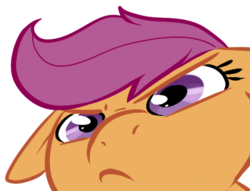 Size: 451x344 | Tagged: safe, artist:php27, scootaloo, pegasus, pony, g4, disapproval, female, filly, floppy ears, looking at you, simple background, solo, transparent background