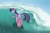 Size: 2046x1362 | Tagged: safe, artist:gsphere, twilight sparkle, pony, unicorn, g4, bipedal, female, mare, solo, surfboard, surfing, unicorn twilight, water, wave
