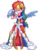 Size: 490x647 | Tagged: safe, artist:fizzy-dog, rainbow dash, human, g4, clothes, dress, female, gala, gala dress, humanized, one eye closed, simple background, solo, transparent background, winged humanization