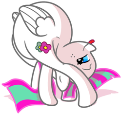 Size: 557x526 | Tagged: safe, artist:bloss, blossomforth, pegasus, pony, g4, backbend, contortion, contortionist, contortionista, featureless crotch, female, flexible, looking at you, mare, simple background, solo, tongue out, white background