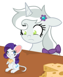 Size: 1200x1468 | Tagged: safe, artist:he4rtofcourage, opalescence, rarity, mouse, pony, unicorn, g4, cheese, female, mare, mousified, ponified, ponified pony pets, rarimouse, simple background, species swap, transparent background