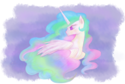 Size: 900x603 | Tagged: safe, artist:mn27, princess celestia, alicorn, pony, g4, female, looking back, mare, solo, stern