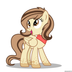 Size: 1227x1227 | Tagged: dead source, safe, artist:veggie55, oc, oc only, oc:cream cookie, pegasus, pony, commission, cute, female, looking back, looking up, mare, open mouth, simple background, smiling, solo, transparent background