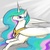 Size: 1000x1000 | Tagged: safe, artist:valkyrie-girl, princess celestia, alicorn, pony, g4, female, mare, prone, smiling, solo