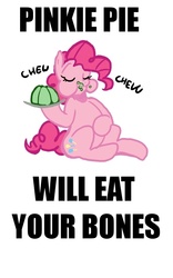 Size: 500x800 | Tagged: safe, artist:envy, pinkie pie, earth pony, pony, g4, eating, eyes closed, female, gelatin, image macro, jello, mare, simple background, sitting, solo, white background, wrong