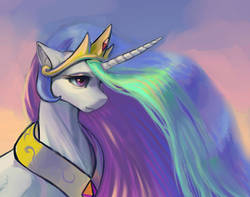 Size: 1401x1102 | Tagged: safe, artist:murra-mau, princess celestia, alicorn, pony, g4, female, mare, solo