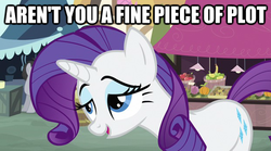 Size: 619x345 | Tagged: safe, edit, edited screencap, screencap, rarity, earth pony, pony, unicorn, g4, putting your hoof down, female, image macro, male, mare, solo focus, stallion