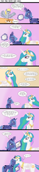 Size: 1032x4500 | Tagged: safe, artist:kitsune-the-fox, derpy hooves, princess celestia, princess luna, alicorn, pegasus, pony, g4, comic, ethereal mane, feels, female, food, heartwarming, implied molestia, mail, mare, meta, muffin, offscreen character, s1 luna, sibling love, siblings, sisterly love, sisters, speech bubble, to the moon