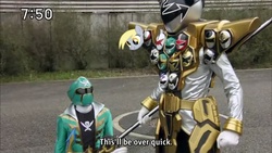 Size: 704x396 | Tagged: safe, derpy hooves, pegasus, pony, g4, female, gokaiger, gokaigreen, gokaisilver, irl, mare, photo, super sentai