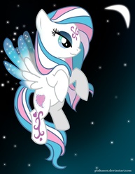 Size: 1176x1527 | Tagged: safe, artist:pinkanon, star catcher, pegasus, pony, g3, female, flying, g3 to g4, generation leap, mare, night, solo