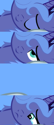 Size: 800x1831 | Tagged: safe, artist:kurokaji11, princess luna, alicorn, pony, g4, alone, bed meme, exploitable meme, female, lonely, mare, meme, morning after, s1 luna, sad, solo, waking up