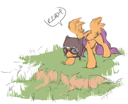 Size: 960x788 | Tagged: safe, artist:noel, scootaloo, pegasus, pony, g4, aviator hat, female, filly, goggles, hat, scootaloo can't fly, solo