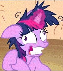Size: 350x395 | Tagged: safe, edit, edited screencap, screencap, twilight sparkle, pony, unicorn, g4, lesson zero, season 2, animated, code lyoko, cropped, female, gif, glowing horn, horn, mare, nightmare fuel, possessed, solo, this will end in death, twilight snapple, unicorn twilight, wingding eyes, xana