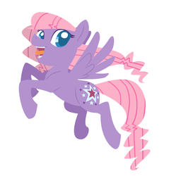 Size: 908x949 | Tagged: safe, artist:needsmoarg4, starsong, pegasus, pony, g3, g3.5, g4, female, flying, g3 to g4, g3.5 to g4, generation leap, lineless, mare, open mouth, simple background, solo, white background