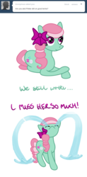 Size: 649x1323 | Tagged: safe, artist:ask-minty, minty, earth pony, pony, ask-minty, g3, g4, ask, crying, female, g3 to g4, generation leap, looking up, lying down, mare, ocular gushers, prone, simple background, solo, transparent background