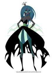 Size: 1600x2263 | Tagged: dead source, safe, artist:tarajenkins, queen chrysalis, changeling, changeling queen, human, cupidite, g4, female, hand on hip, humanized, pony coloring, simple background, solo, white background