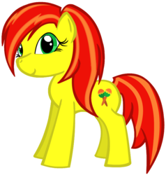 Size: 632x663 | Tagged: safe, artist:funnybone-mlp, fiesta flair, earth pony, pony, g3, g4, cute, female, fiestabetes, g3 to g4, generation leap, mare, simple background, smiling, solo, transparent background, vector